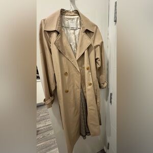 Sandro Beige Double-Breasted Trench Coat
